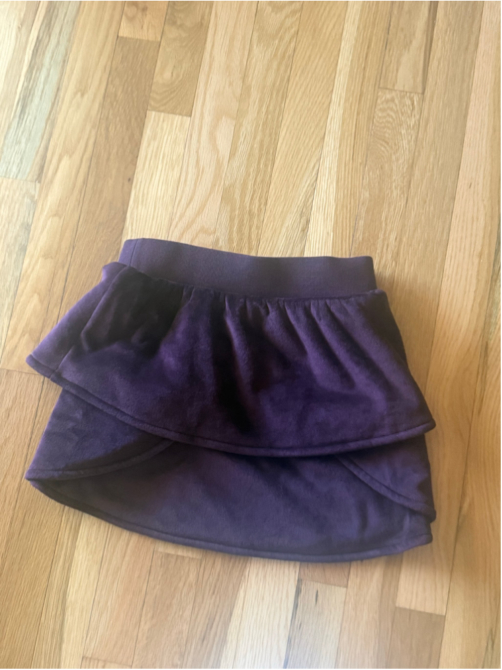 Girls Athleta Purple Velour Tiered Skirt
